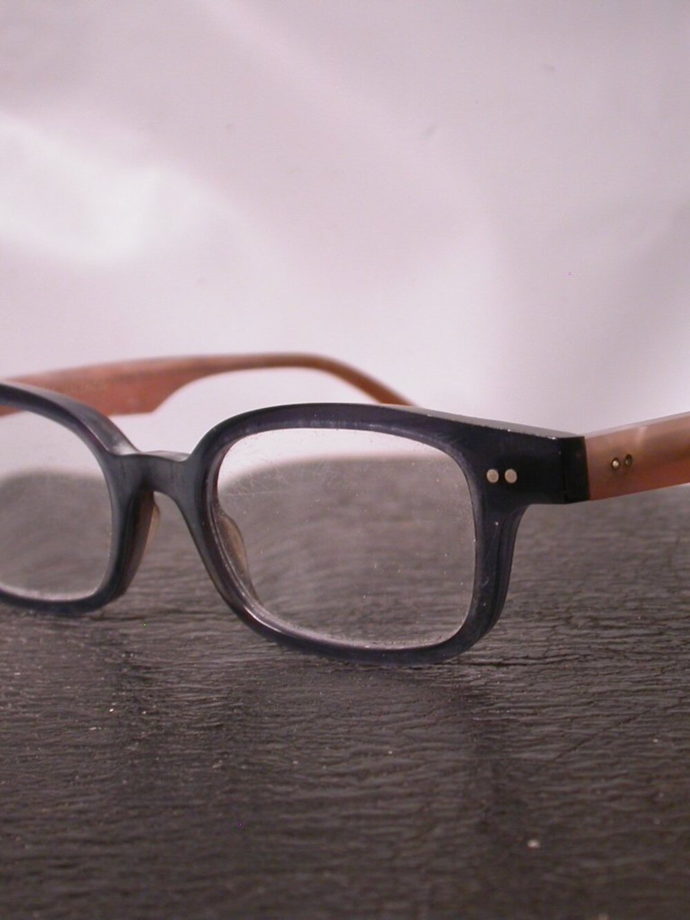 Authentic Anne et Valentin Miniba Smoke Clear Pearl Eyeglasses Made in France